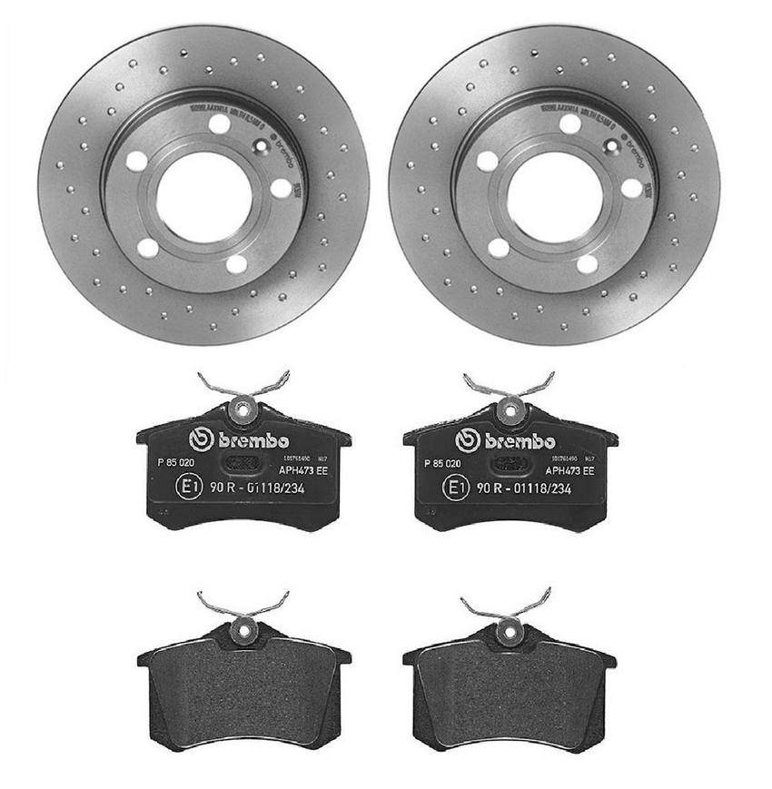 Brembo Brakes Kit - Pads and Rotors Rear (245mm) (Xtra) (Low-Met)